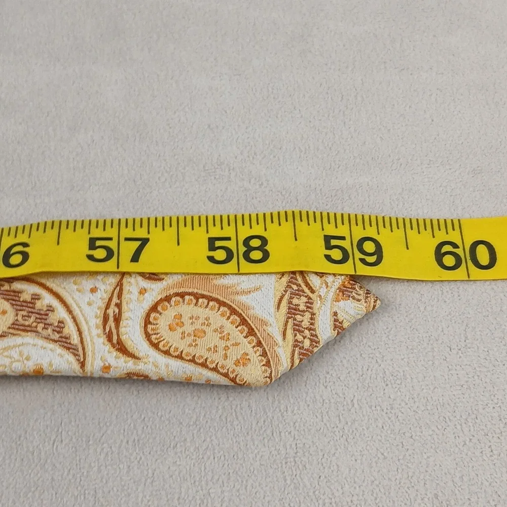Le Ferre Italy 3.75x59 Mens‎ Silk Tie Beige Paisley